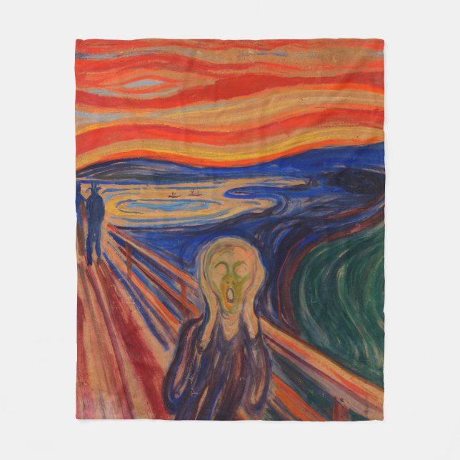 Couverture Polaire Le cri perçant par Edvard Munch (Devant)