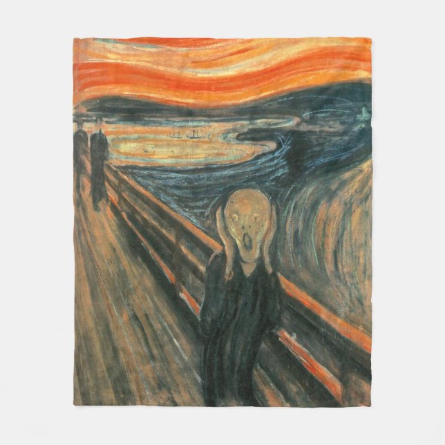 Couverture Polaire Le cri perçant par la peinture d'Edvard Munch | (Devant)