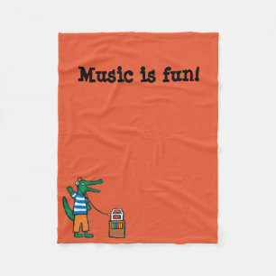 Couverture Polaire Le crocodile frais écoute la musique