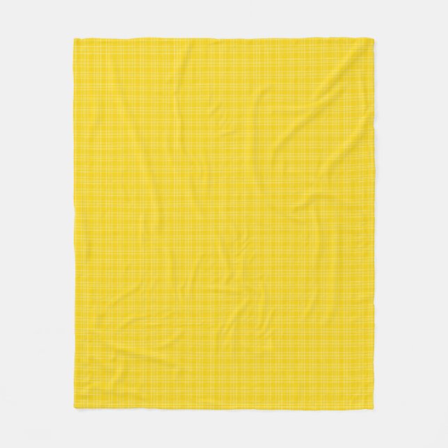 Couverture Polaire Le devant présente un motif à carreaux jaune vif  (Devant)