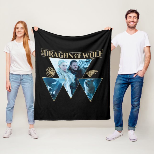 Couverture Polaire Le Dragon et le Wolf Daenerys & Jon Graphic (En situation)
