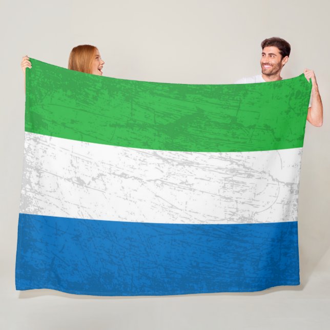 Couverture Polaire Le drapeau de la Sierra Leone - Une tapisserie de  (En situation)