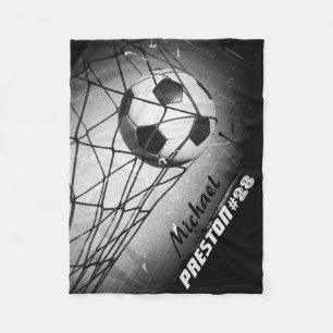 Couverture Polaire Le football grunge vintage frais personnalisé dans