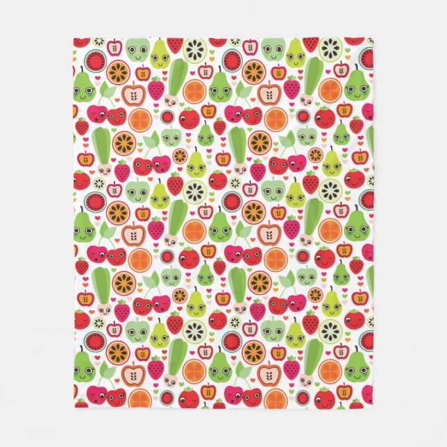 Couverture Polaire le fruit badine la pomme d'illustration (Devant)