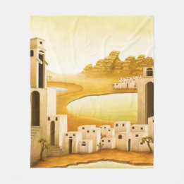 Couverture Polaire "Le lieu" - Moyen-Orient / Orient Desert Peinture