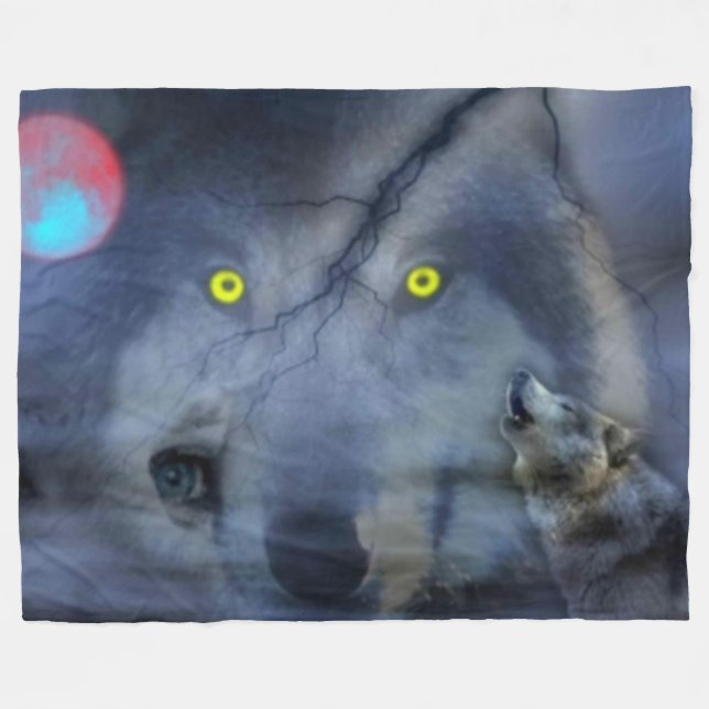 COUVERTURE POLAIRE LE LOUP DE NUIT (Devant (Horizontal))