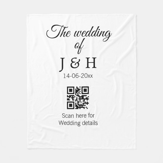 Couverture Polaire Le mariage d'ajouter le nom de couple QR code scan (Devant)