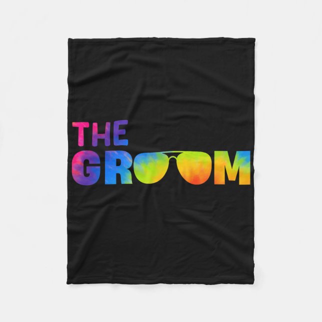 Couverture Polaire Le Marié Tie Dye Lunettes Cool Drôle Enterrement d (Devant)