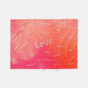 Couverture Polaire Le mot AMOUR dans de nombreuses langues différente