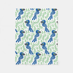 Couverture Polaire Le motif d'ara de jacinthe