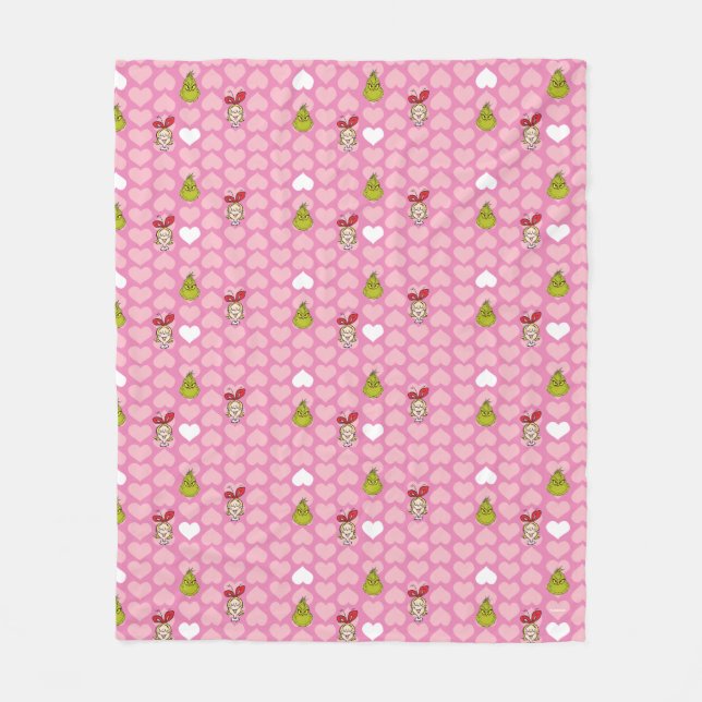 Couverture Polaire Le Motif de coeur rose Grinch & Cindy-Lou (Devant)