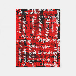 Couverture Polaire Le nom complet de Red Boy Collage Personnalisé