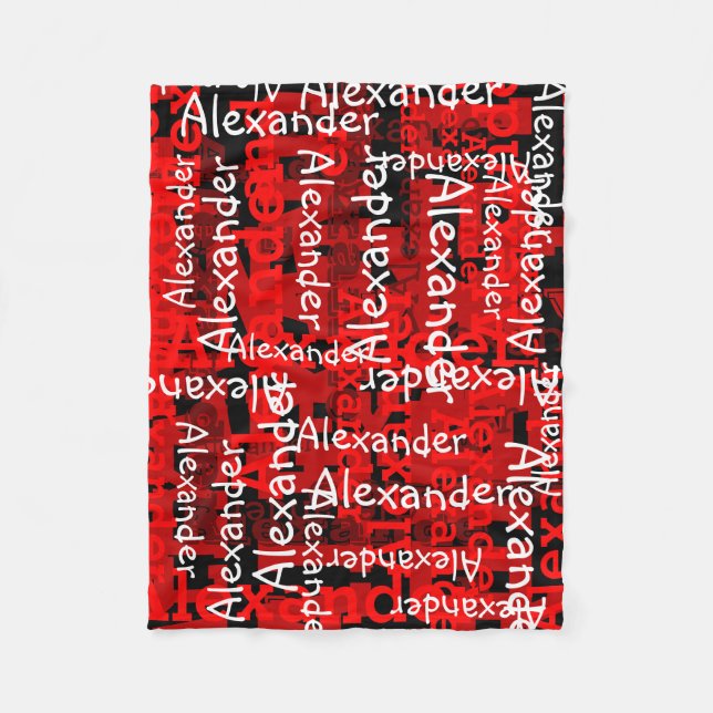Couverture Polaire Le nom complet de Red Boy Collage Personnalisé (Devant)