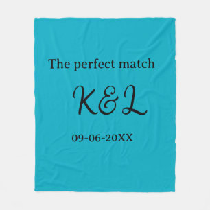Couverture Polaire le nom du couple parfait lettre date bleu sim