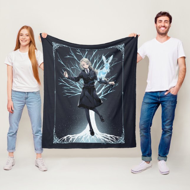 Couverture Polaire Le Patronus lapin d'Anime Luna Lovegood (En situation)