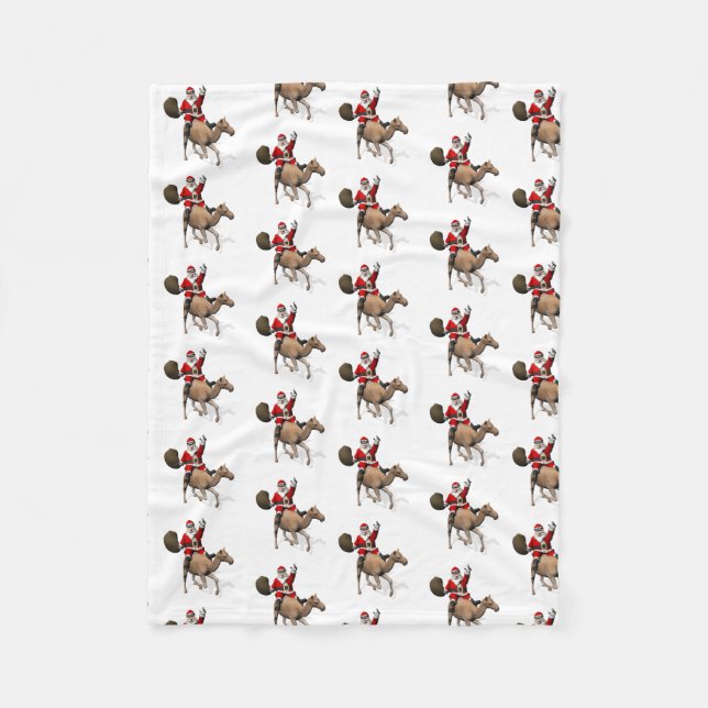 Couverture Polaire Le Père Noël Aime Faire Un Voyage À Pied (Devant)