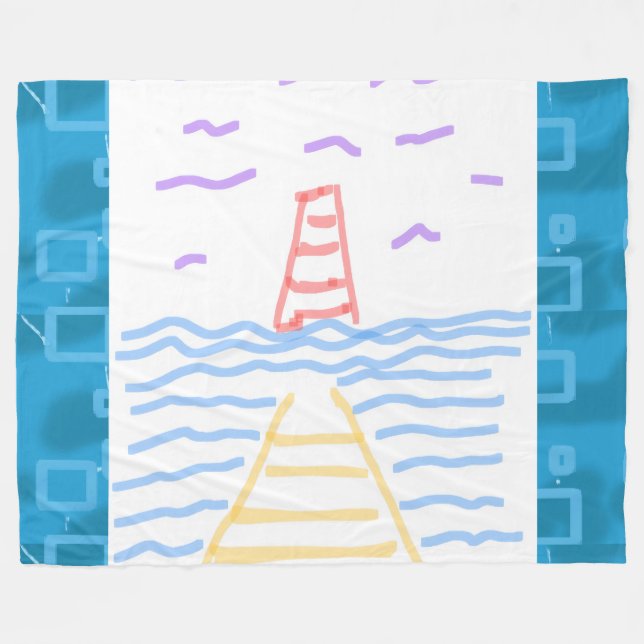 Couverture Polaire Le phare et la jetée polaire (Devant (Horizontal))