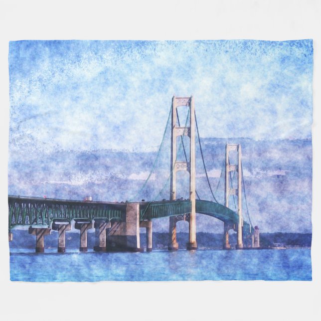 Couverture Polaire Le pont Mackinac (Devant (Horizontal))