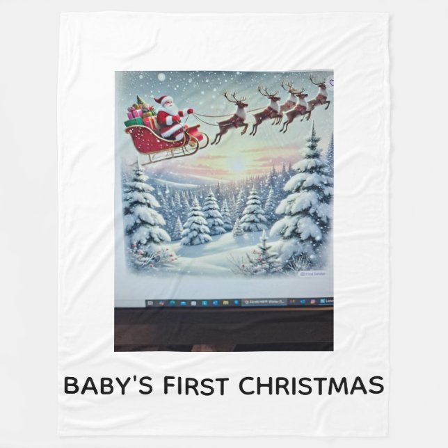 Couverture Polaire Le premier Noël de bébé (Devant)