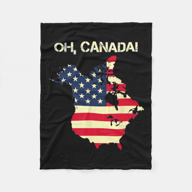 Couverture Polaire Le Président Trump Dit Oh Canada Carte drapeau amé (Devant)