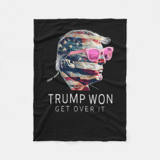 Couverture Polaire Le président Trump rose drôle avec le drapeau amér