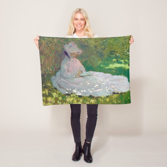 Couverture Polaire Le Printemps, Monet (En situation)