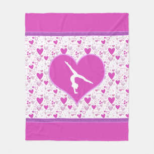 Couverture Polaire Le rose divise en lots le gymnaste de coeurs d'o