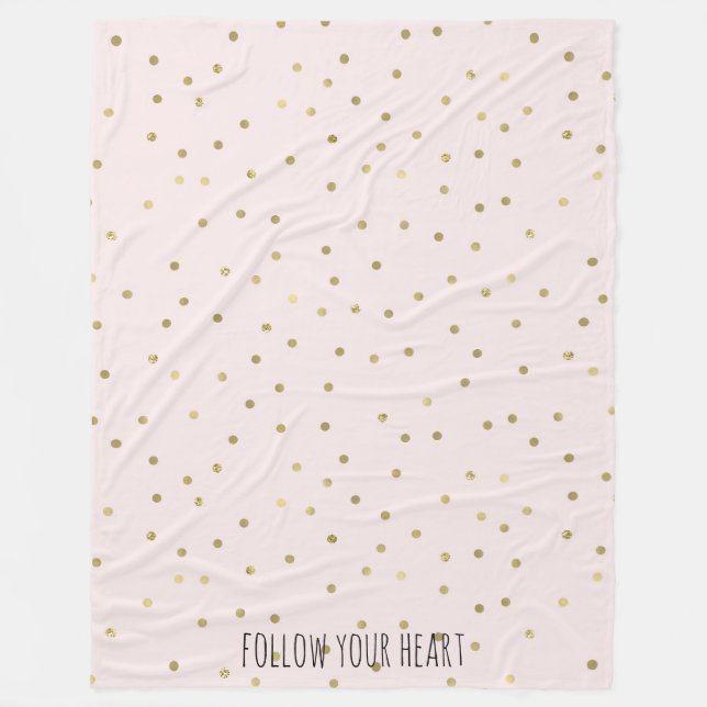 Couverture Polaire Le rose rougissent des confettis d'étincelle d'or (Devant)