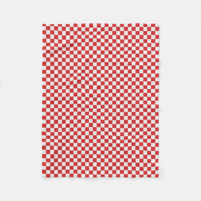 Couverture Polaire Le rouge et le blanc tissés ont couvert de tuiles (Devant)