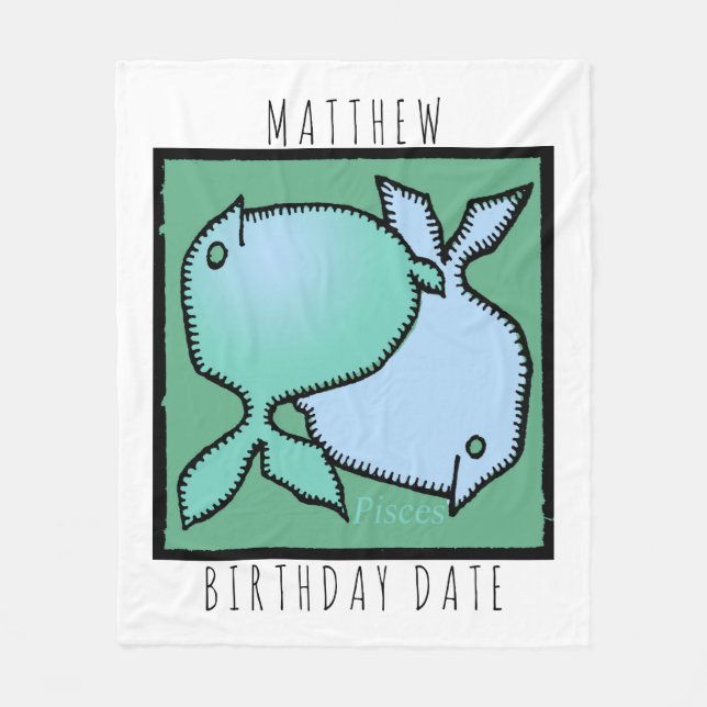 Couverture Polaire Le signe Poissons de zodiaque a personnalisé la (Devant)