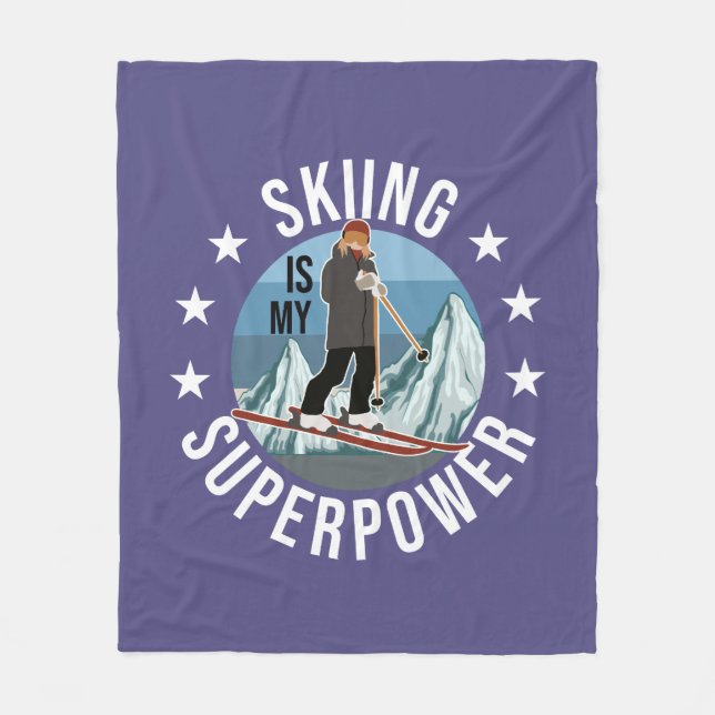 Couverture Polaire Le Ski Est Ma Superpuissance (Devant)
