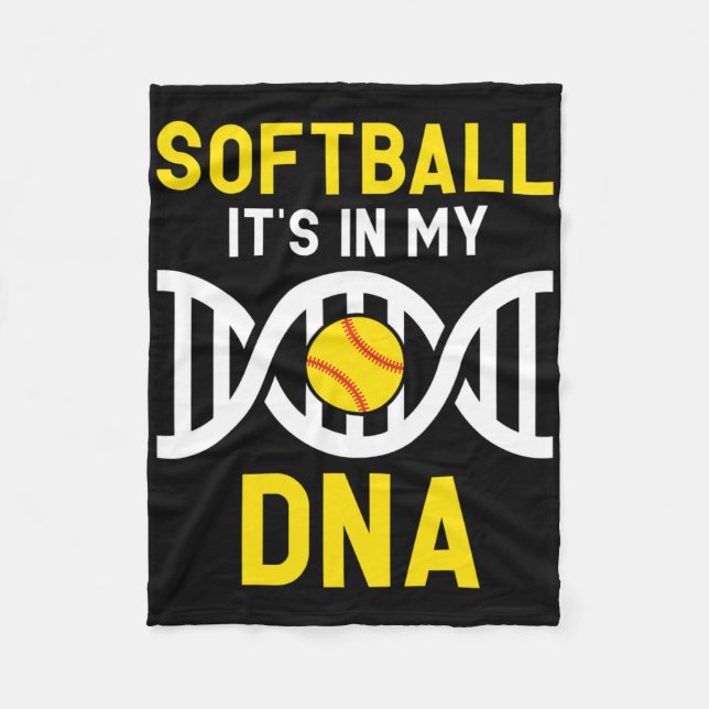 Couverture Polaire Le Softball Est Mon Adn Drôle De Joueur De Softbal (Devant)