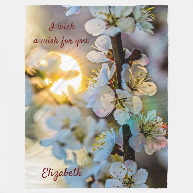 Couverture Polaire Le Soleil Et Les Fleurs Japonaises D'Apricot (Devant)