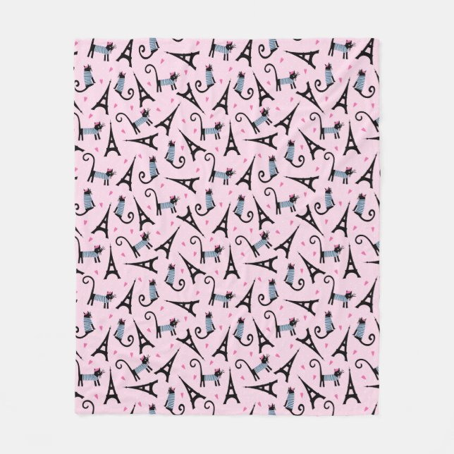 Couverture Polaire Le style français a habillé le chat avec le motif (Devant)