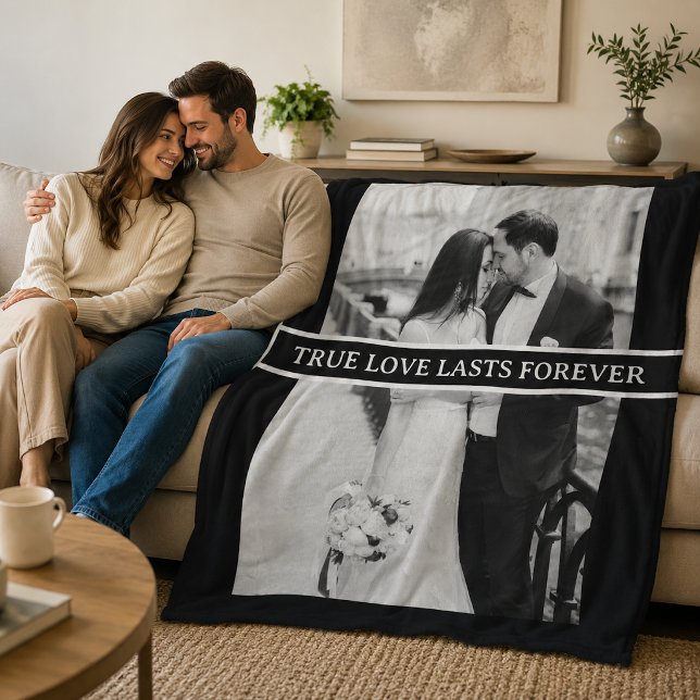 Couverture Polaire Le véritable amour dure toujours Photo de mariage  (Créateur téléchargé)