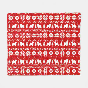 Couverture Polaire Le vieux chien de berger anglais silhouette le