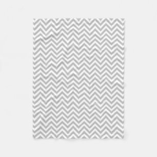 Couverture Polaire Le zigzag gris et blanc barre le motif de Chevron