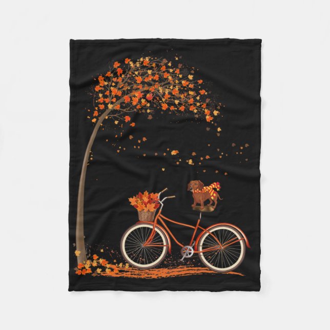 Couverture Polaire Leaf de chien Automne Cyclisme d'automne amusant D (Devant)