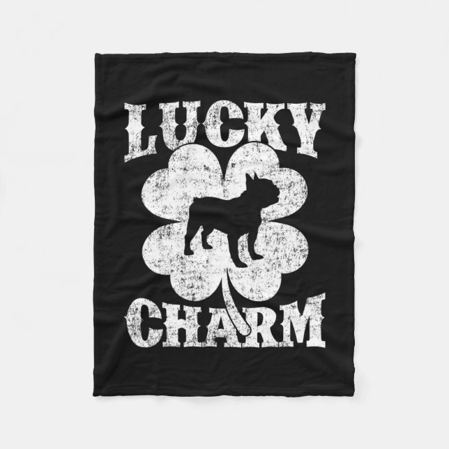 Couverture Polaire Leaf Lucky Charm French Bulldog St Patrick's Day (Devant)