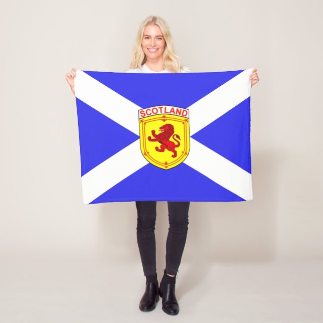Couverture Polaire L'Ecosse, lion effréné, drapeau antique de (En situation)
