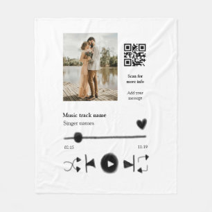 Couverture Polaire Lecteur de musique couple personnalisé code q r te