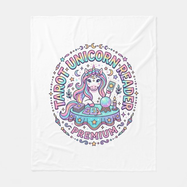 Couverture Polaire Lecteur de Tarot Licorne Premium Impression Drôle  (Devant)