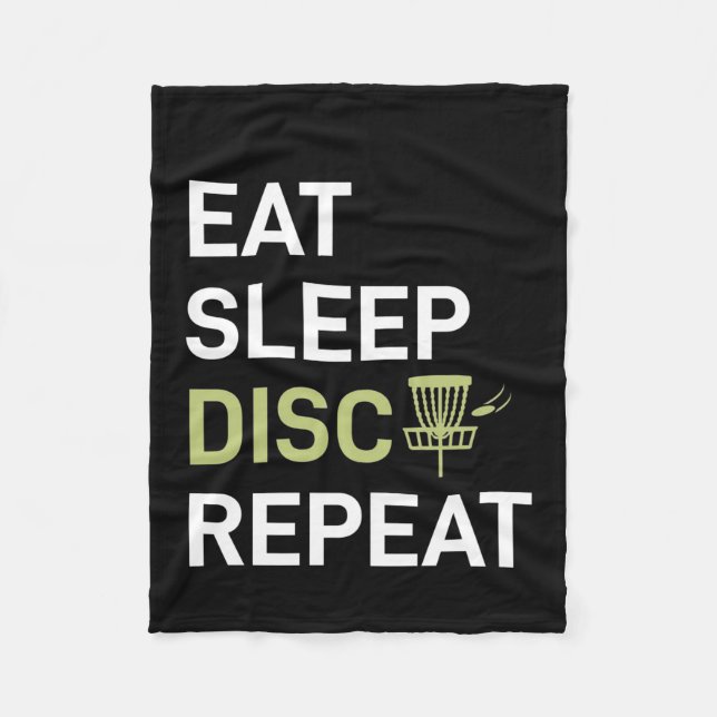 Couverture Polaire Lecteur Disk Golf | Eat Sleep Disk Golf Repeat (Devant)