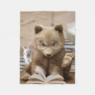 Couverture Polaire Lecteur Ours Cadeaux Et Lapin Lire Livres