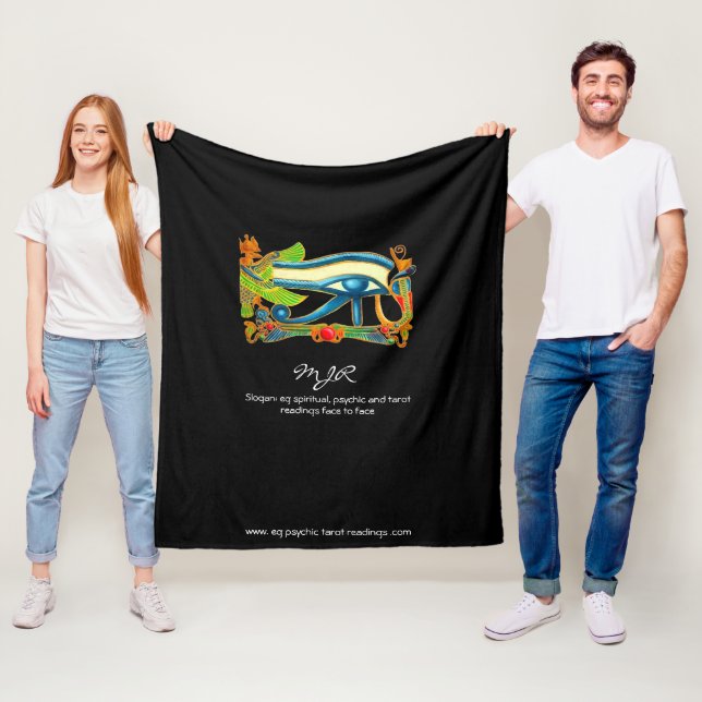 Couverture Polaire Lecteur psychique avec logo Mystic Eye of Horus (En situation)