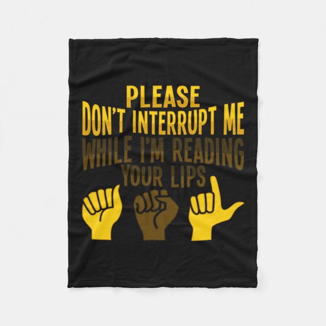 Couverture Polaire Lecture Asl Gesture Main Sourde Perte d'ouïe Adjud (Devant)