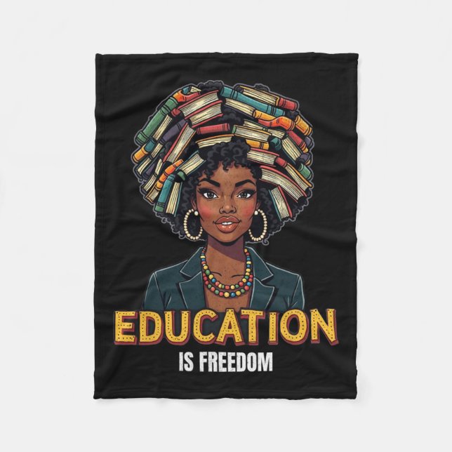 Couverture Polaire L'éducation est la liberté Noir Histoire Mois Ense (Devant)
