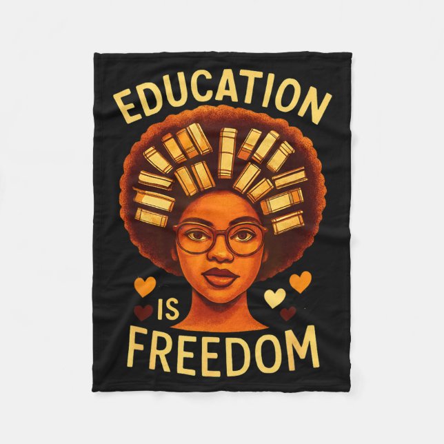 Couverture Polaire L'éducation est la liberté Professeur noir mélanis (Devant)