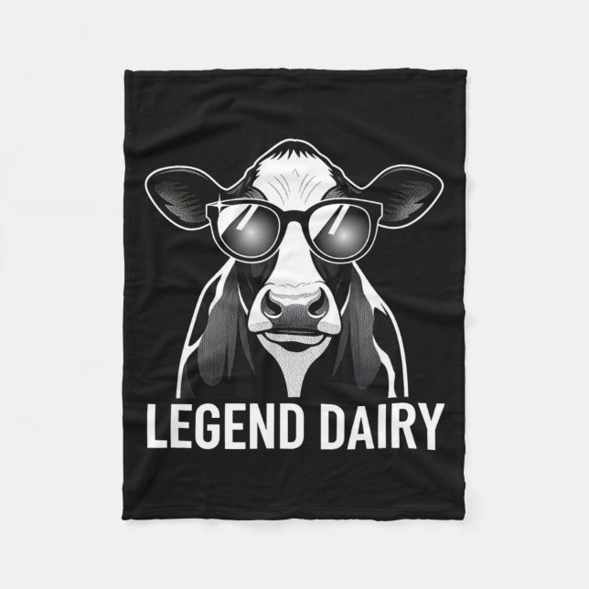 Couverture Polaire Legend Dairy, Cool Cow With Sungles  (Devant)
