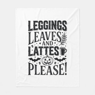 Couverture Polaire Leggings Feuilles Lattés Halloween Automne Café Cr